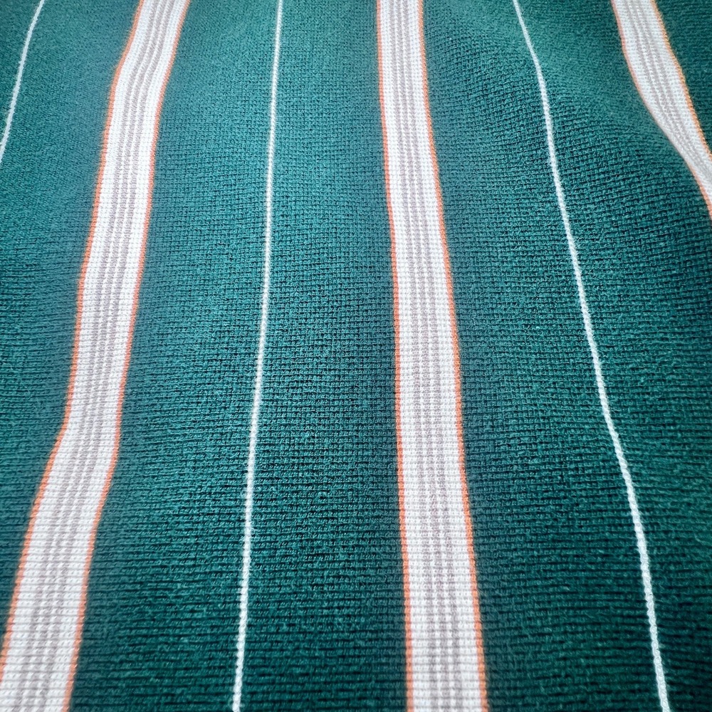 Vintage Slazenger Mens Large Green Striped Cotton Polo Shirt Short Sleeve Logo - Picture 2 of 9